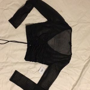 NWT Sheer striped crop top